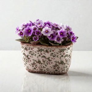 Exquisite Durable Design For Housewarming Decor Shabby Chic <b>Ceramic</b> Tabletop <b>Vase</b> With Floral Pattern 8-16 Inches - Product Image 6