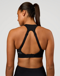 Sujetador deportivo de yoga sin costuras Timelywears para mujer, negro, con diseño recortado, soporte medio, color sólido - Product Image 3