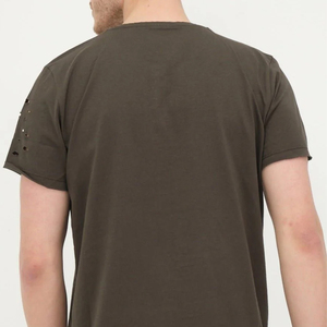 Camisetas de hombre vintage con lavado ácido, rasgadas y desgastadas, de corte oversize, 2025, al por mayor, personalizadas, 100% algodón, manga corta, transpirables, de secado rápido - Product Image 4
