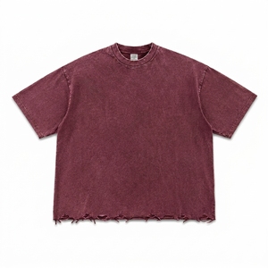 Heavy Cotton Vintage Distress Eco-Friendly 230g <b>Oversized</b> Casual Streetwear Boxy Daily Wear T-<b>Shirt</b> - Product Image 2