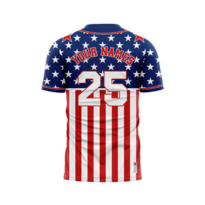Personnalisable Vintage Baseball Jersey USA Drapeau Pull Design Sans Boutons Entièrement Imprimé pour les Équipes Événements Active OEM Tops - Product Image 4