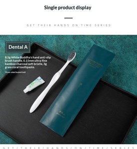 Kit d'articles de toilette écologiques pour hôtel, avec logo personnalisé, pour séjour à domicile ou en hôtel, comprenant un ensemble de brosses à dents, format voyage. - Product Image 6