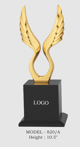 Trophée Ailé Thème Sportif Écologique Gravure UV Finition Or Argent Bronze Base Métallique 10,5 Pouces Placement du Logo - Product Image 4