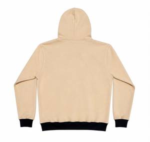 เสื้อสเวตเชิ้ตมีฮู้ดสีเบจสำหรับผู้ชาย โลโก้ WS สีดำ ดีไซน์กระเป๋าหน้า ใส่สบายๆ ในฤดูใบไม้ร่วง ทรงหลวม ผ้าเดนิม แห้งเร็ว ระบายอากาศได้ดี - Product Image 2