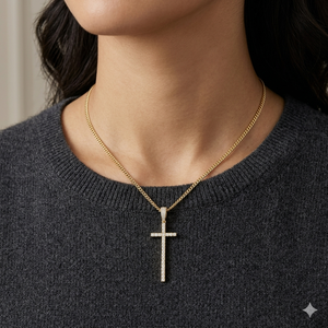 Wholesale 925 Silver <b>Gold</b> Plated Custom Jesus Point Cross <b>Pendant</b> Necklace Natural Diamond Christian Religious <b>Pendants</b> Charms - Product Image 2