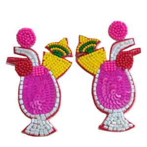 ต่างหูปักลายแฟชั่นใหม่ คุณภาพดีที่สุด ประดับด้วยลูกปัดเม็ดเล็ก ดีไซน์สั่งทำได้ เหมาะสำหรับเป็นของขวัญสำหรับชาวอินเดีย - Product Image 4