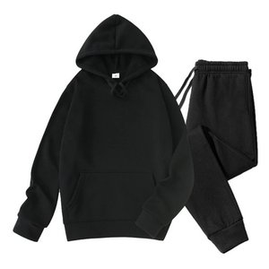 Ensemble de survêtement en polaire 2 pièces pour hommes, sweats à capuche et pantalons épais, vêtements de sport chauds, tendance hip-hop - Product Image 2