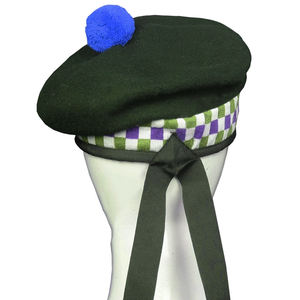 Gorro Escocés Tradicional Hecho a Mano 100% Lana Balmoral Azul Verde Oliva Blanco, OEM ODM - Product Image 2