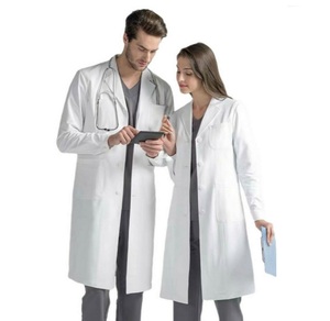 High Quality Breathable White Polyester Woven Lab Coat New Design Medical Women Men Hospital Nursing <b>Scrub</b> <b>Top</b> OEM Healthcare - Product Image 6