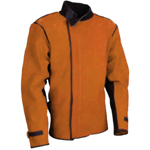 JNM SAFETY Cowhide Split Leather Welding <b>Jacket</b>-Abrasion <b>Spark</b> Resistant High Visibility Reflective Safety Clothing - Product Image 6