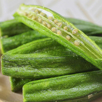 Keripik Okra Kering Sehat Vegan, Camilan Renyah Rendah Kalori, Goreng Vakum, Keripik Hijau Renyah IIglobal Vietnam Export