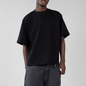 T-shirt en coton surdimensionné pour homme, manches courtes, col rond, imprimé lettres sur le devant, coupe ample et respirante - Product Image 4