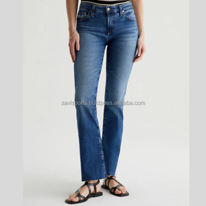 กางเกงยีนส์เอวยาวทันสมัยสำหรับผู้หญิงกางเกงยีนส์ขาดสูงปานกลางสำหรับผู้หญิงกางเกงยีนส์เข้ารูปขาเซ็กซี่ระบายอากาศได้ - Product Image 1