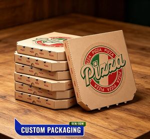 Eco-Friendly Custom Kraft <b>Pizza</b> Packaging <b>Box</b> for Restaurants OEM Custom Logo Paper <b>Pizza</b> <b>Box</b> for Food Delivery & Takeaway - Product Image 1