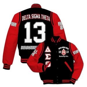 Veste en molleton brodée en gros, style épaule incurvée rouge, couleur personnalisée, vêtements de sororité 1913 DST, unisexe, anti-UV - Product Image 4