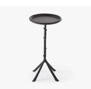 Wrought Iron Metal Coffee <b>Table</b> Hand-Carved Conical Pedestal Base Black Color <b>Adjustable</b> <b>Height</b> Living Room Furniture - Product Image 4