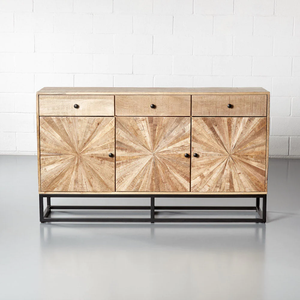 Luxury Beautiful Solid Wood Sideboard <b>Cabinet</b> with Ample <b>Storage</b> Wooden Buffet Unit for <b>Dining</b> <b>Room</b> Living <b>Room</b> Furniture - Product Image 1