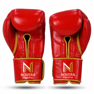 Gants de boxe en cuir de vachette personnalisés pour entraînement sur sac de frappe, kickboxing, sparring, avec large sangle de poignet, gants de sport professionnels - Product Image 6