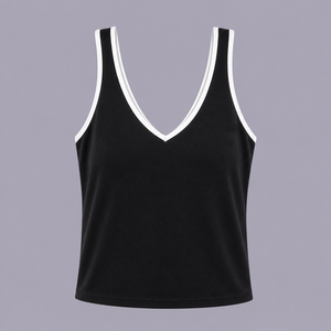 Débardeur côtelé sans manches pour femme, couleur unie, tricot respirant, court, décontracté, mode estivale, vente en gros - Product Image 1