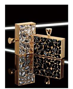 Pochette de soirée de luxe en résine pour femme, sac à main carré à motif floral, résistant à l'eau, tendance - Product Image 5