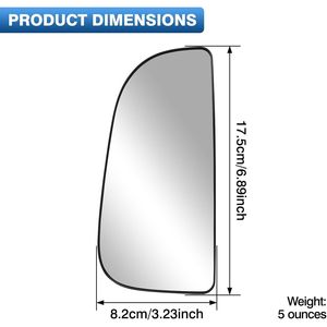 Espejos Retrovisores Convexos de Repuesto para Dodge Ram 1500 2010-2020, Espejo Lateral Izquierdo Inferior para Conductor, Cristal de Espejo para Dodge Ram 1500 - Product Image 3