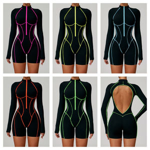 Combinaison sur mesure pour femme, nouvelle collection, service OEM, combinaison en tricot à manches longues, couleur unie - Product Image 5