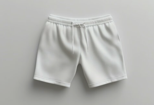 White Men's Fleece <b>Sweat</b> <b>Shorts</b> Elastic Waist Quick Dry Breathable Casual Athletic <b>Short</b> <b>Pants</b> - Product Image 1