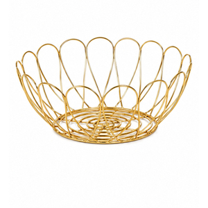 Corbeille à fruits de luxe en fil doré, design géométrique moderne, en métal, pour comptoir, rangement de légumes, pour maison et hôtel - Product Image 3