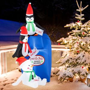 Pingüinos y Muñeco de Nieve Inflables Navideños de 6 Pies, Decoraciones Iluminadas para Jardín Exterior con Luces LED Integradas - Product Image 2