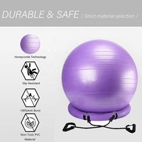 NEH – chaise de Yoga multicolore, ballon de stabilité avec bandes de résistance gonflables, ballon d'exercice de Fitness pour la maison, la salle de sport et le bureau