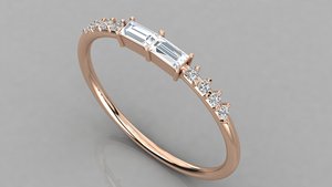 Platinum Emerald Cut Diamond <b>Ring</b> With Round Side Diamonds GIA Certified Classic Women's Engagement <b>Ring</b> - Product Image 5