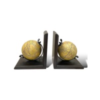 Serre-livres Globe Série BE4 avec base en bois, accessoire décoratif pour bibliothèque à la maison et au bureau