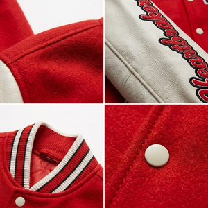 Chaqueta Varsity Roja para Hombre de Twill Sports, con Letra H Bordada, Heartbreakers, 10 Campeones, Ropa Casual de Otoño - Product Image 6