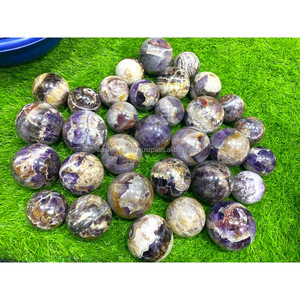 Sphères en cristal d'améthyste naturel faites à la main, artisanat en pierres précieuses, pierres naturelles, méditation, Feng Shui, figurine décorative - Product Image 1