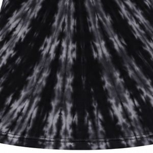 T-shirt décontracté en coton noir et gris tie-dye avec imprimé graphique jaune, manches courtes, col rond, pour femme, tendance été - Product Image 5