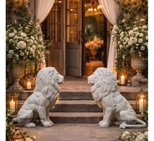 Sculpture de lion Royal Mufasa – Décoration d'entrée de luxe pour mariages indiens et événements haut de gamme - Product Image 1
