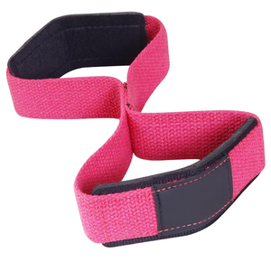 Sangle de soutien du poignet réglable en polyester écologique rose avec fermeture auto-agrippante antidérapante unisexe pour l'entraînement musculaire et la musculation - Product Image 1