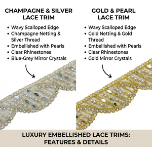 Encaje de lujo con bordado de pedrería, cinta con cuentas pesadas, ribete étnico nupcial, encaje brillante con pedrería para vestidos - Product Image 6