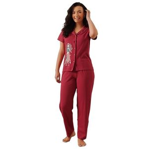 Women’s Breathable Cotton Sleepwear Set Printed Round Neck Half Sleeve Top & <b>Pyjama</b> Pants - Product Image 1
