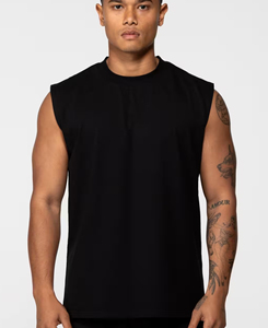 Débardeur Homme Noir Sans Manches Col Rond Qualité Premium 2026 Couleur Unie Tricoté Décontracté Prix Abordable Faible MOQ - Product Image 1