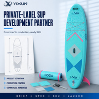 Planche de paddle gonflable personnalisable à marque privée, avec impression intégrale Drop Stitch, pont antidérapant renforcé pour adultes