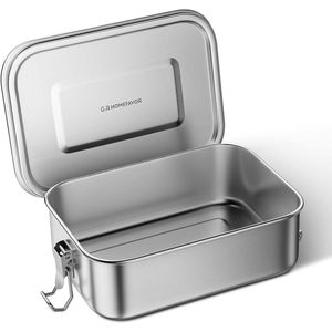 Boîte à lunch bento en acier inoxydable de 800 ml, contenants métalliques étanches, compatibles lave-vaisselle, sans BPA, pour adultes - Product Image 1