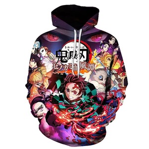 Sudadera con Capucha para Hombre de Demon Slayer, Estampado Digital con Patrón de Corazón, Sudadera Informal con Capucha, Corte Regular, 100% Poliéster, Ropa de Primavera - Product Image 6