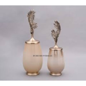 Ventes en forte augmentation : Pots de rangement design uniques et élégants en verre et métal de qualité supérieure, accessoires de cuisine avec plateau, centre de table - Product Image 2