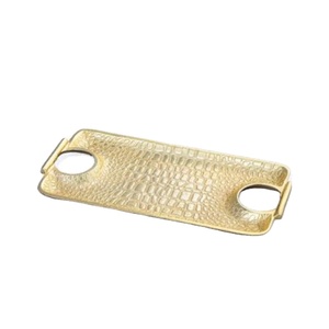 Plateau à Dessert en laiton Eid Ramadan Plateaux à vaisselle de luxe décoratifs pour la restauration à la maison Plateau à fruits en laiton coulé avec poignées - Product Image 1