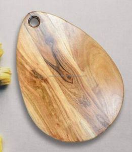 Tabla de cortar de madera hecha a mano para Fresno, tabla de cortar de cocina de madera dura Natural, bandeja rústica para servir queso, frutas, pan - Product Image 3