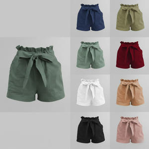 Shorts Casuales Estampados de Cintura Alta para Mujer, Ecológicos, Impermeables, Transpirables, con Lazo, Moda de Verano, Corte Regular, Venta al Por Mayor - Product Image 1