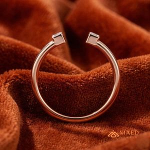 Moissanite Engagement Wedding <b>Ring</b> Baguette Cut Open Band Rose Gold Plated 925 Sterling <b>Silver</b> <b>Statement</b> <b>Ring</b> Womens Miami - Product Image 2
