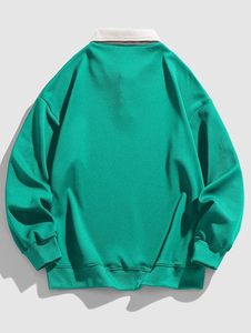 Camisas Polo de Manga Larga para Hombre, Camiseta con Cuello Polo y Bloques de Color, Camisa Casual de Golf con Parches - Product Image 5