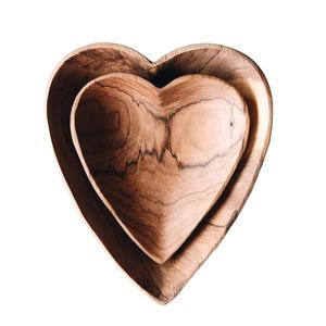 Cuenco de madera para servir en forma de corazón del superventas para exhibición decorativa de bodas en hoteles y restaurantes Material metálico - Product Image 1